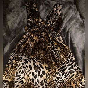 cheetah print 2000s dress
